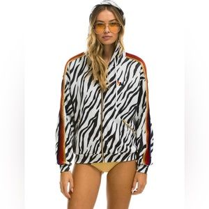 ⚡️🌈  AVIATOR NATION 🌈⚡️NWOT CLASSIC RELAXED ZIP HOODIE W/ POCKETS ZEBRA size L